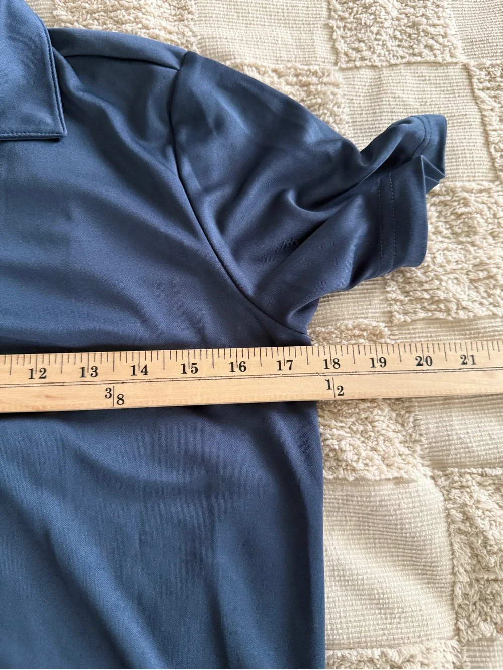 NWOT Adidas Navy Polo with White Sleeve Stripes size 13-14Y‎